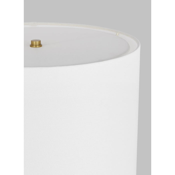 Visual Comfort Studio Dottie 2 Light Table Lamp, Brass/White Linen