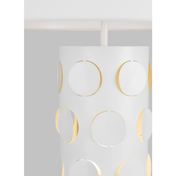 Visual Comfort Studio Dottie 2-Lt Table Lamp, PN/White Linen