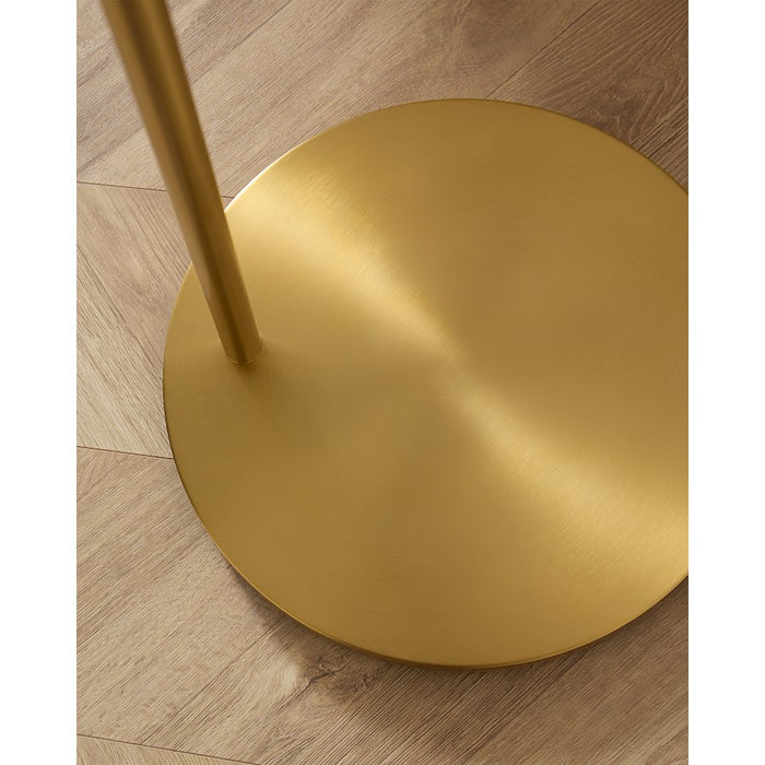 Visual Comfort Studio Sawyer 1 Light Floor Lamp, Brass/White Linen