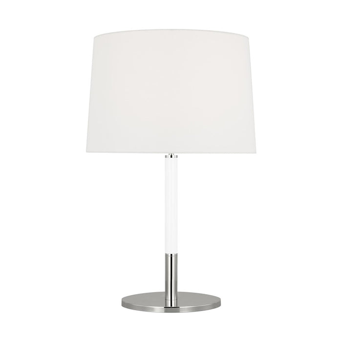 Visual Comfort Studio Monroe 1-Lt Med Table Lamp, Nickel/WH Linen - KST1041PNGW1