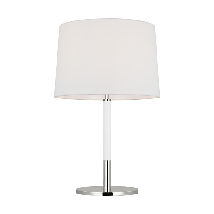 Visual Comfort Studio Monroe 1-Lt Med Table Lamp, Nickel/WH Linen