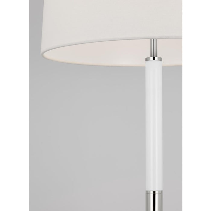 Visual Comfort Studio Monroe 1-Lt Med Table Lamp, Nickel/WH Linen