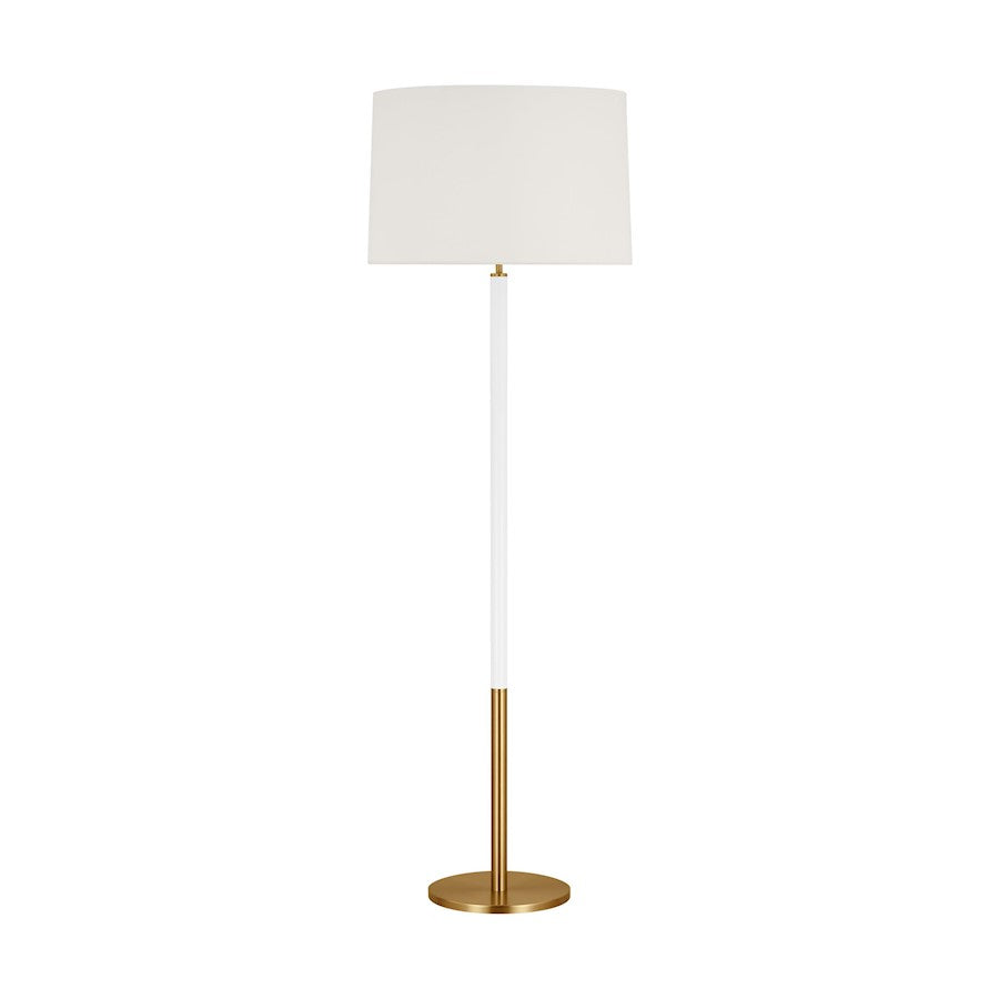 Visual Comfort Studio SGW Monroe Large Floor Lamp, BS/WH Linen - KST1051BBSGW1