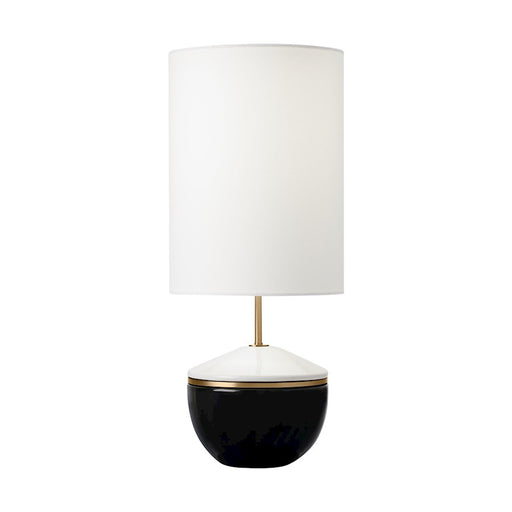 Visual Comfort Studio Cade 1-Lt Med Table Lamp, Black/White Linen - KST1091CBK1