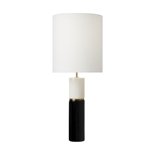 Visual Comfort Studio Cade 1-Lt Large Table Lamp, BK/WH Linen - KST1101CBK1