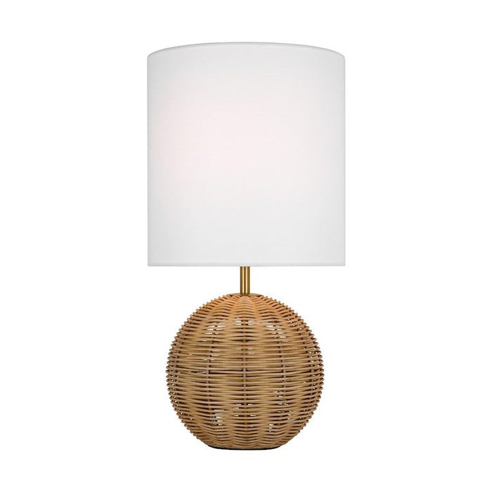 Visual Comfort Studio Mari 1-Lt SM Table Lamp, Brass/White Linen - KST1151BBS1