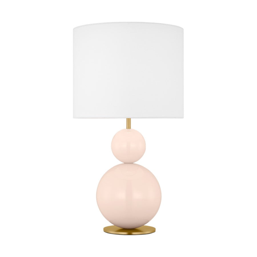 Visual Comfort Studio Suki 1Lt Lamp, Blush/White Linen - KST1221BLH1