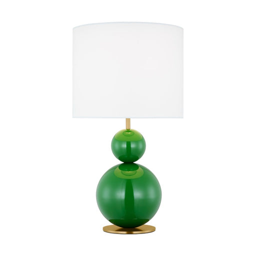 Visual Comfort Studio Suki 1Lt Lamp, Green/White Linen - KST1221GRN1