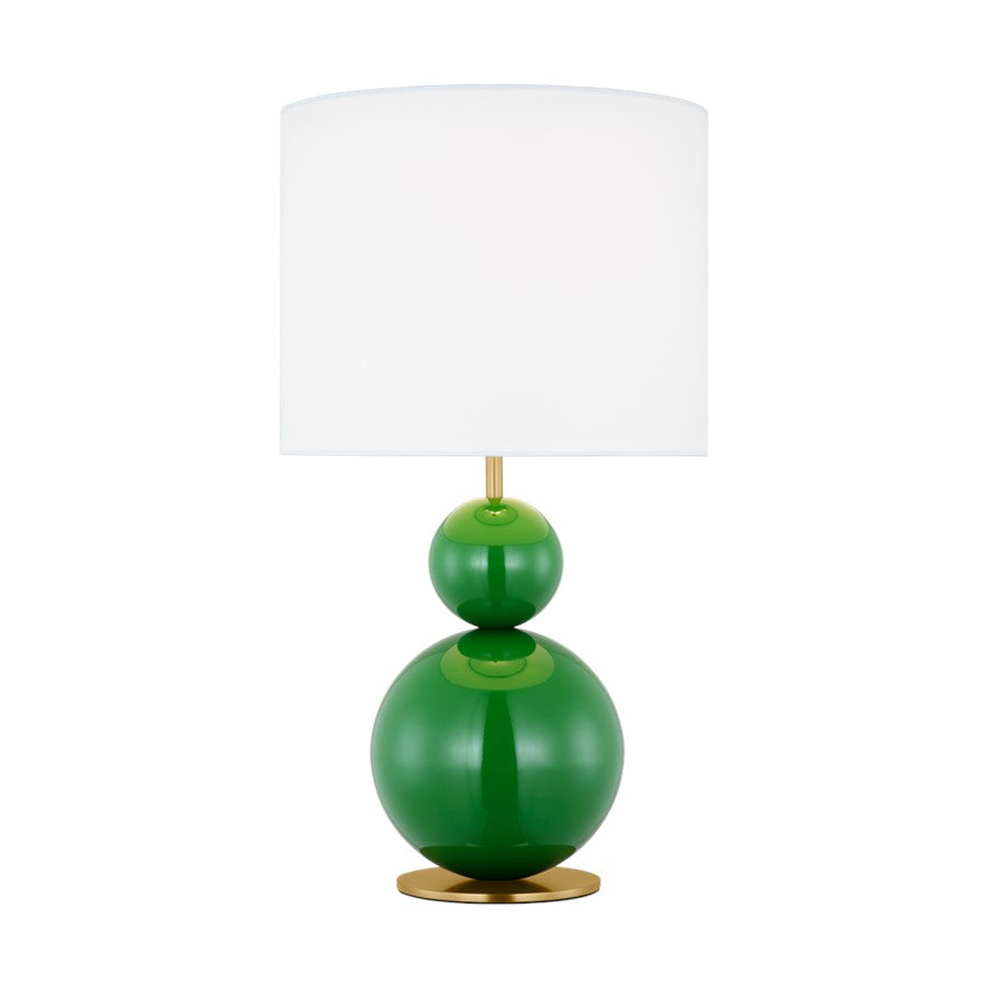 Visual Comfort Studio Suki 1Lt Lamp, Green/White Linen - KST1221GRN1