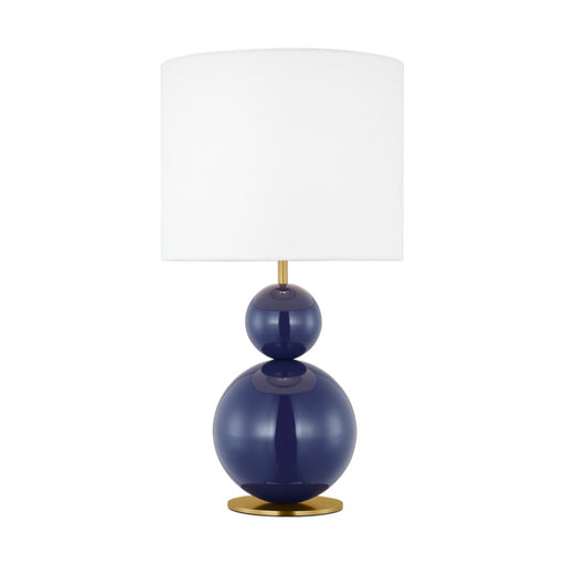 Visual Comfort Studio Suki 1Lt Lamp, Navy/White Linen - KST1221NVY1