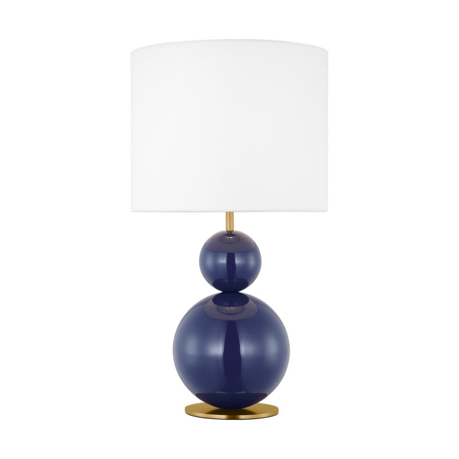 Visual Comfort Studio Suki 1Lt Lamp, Navy/White Linen - KST1221NVY1
