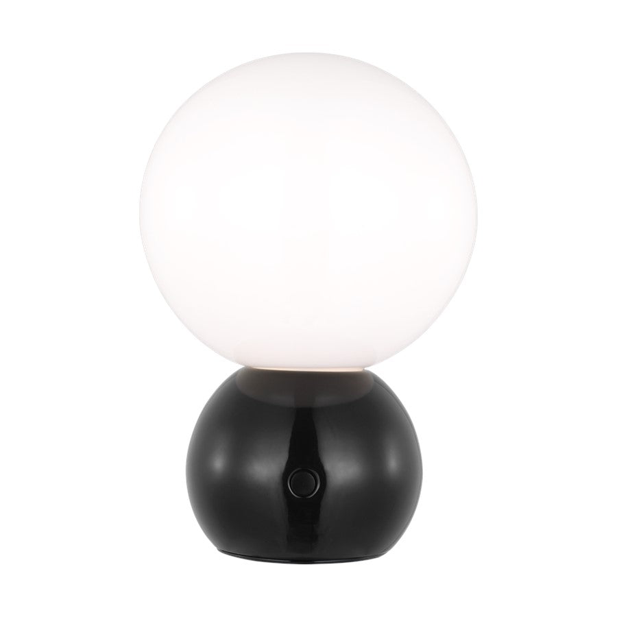 Visual Comfort Studio Suki 1Lt Lamp, Gloss Black/Milk - KST1231GBK-L1