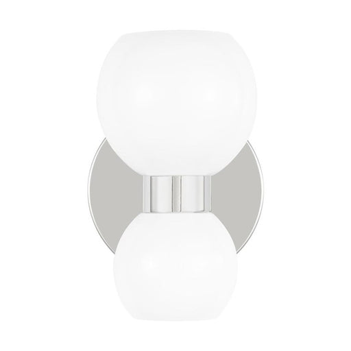 Visual Comfort Studio Londyn 2-Lt Single Sconce, Nickel/Milk White - KSW1022PNMG