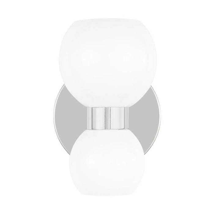 Visual Comfort Studio Londyn 2-Lt Single Sconce, Nickel/Milk White - KSW1022PNMG