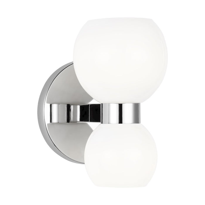 Visual Comfort Studio Londyn 2-Lt Single Sconce, Nickel/Milk White