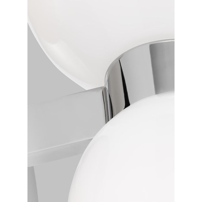 Visual Comfort Studio Londyn 2-Lt Single Sconce, Nickel/Milk White