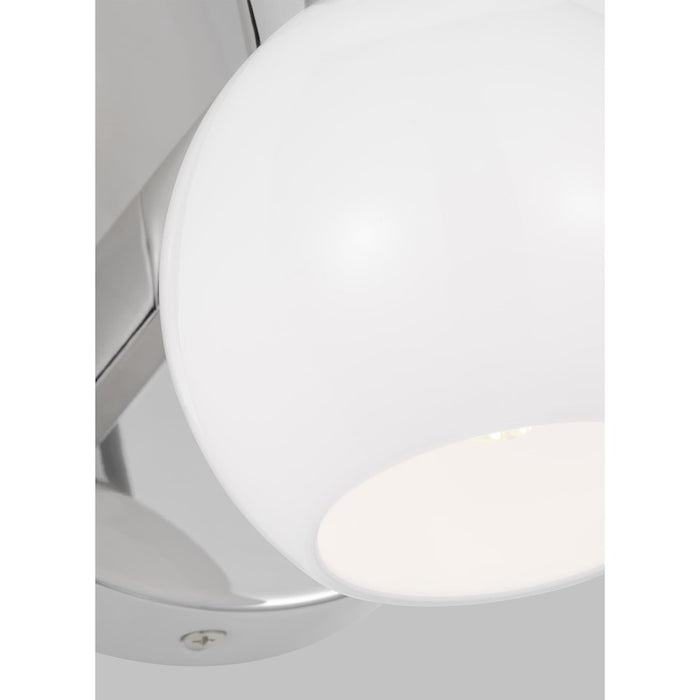 Visual Comfort Studio Londyn 2-Lt Single Sconce, Nickel/Milk White