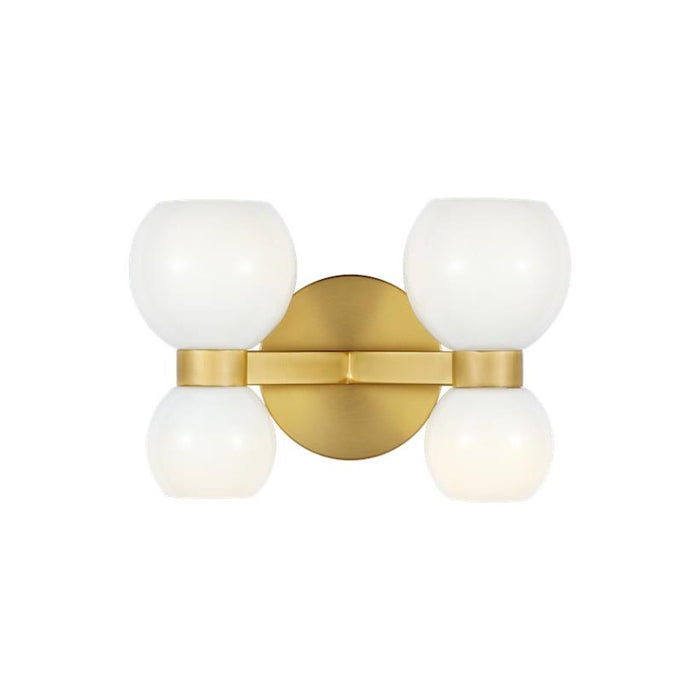 Visual Comfort Studio Londyn 4-Lt Double Sconce, Brass/Milk White - KSW1034BBSMG