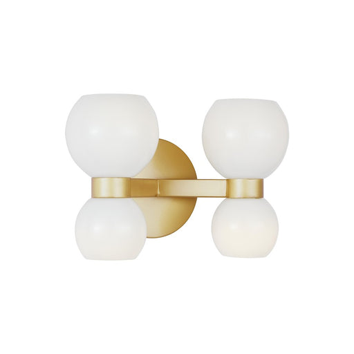 Visual Comfort Studio Londyn 4-Lt Double Sconce, Brass/Milk White