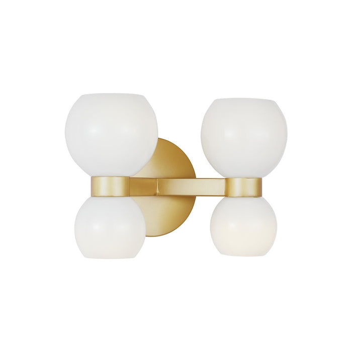 Visual Comfort Studio Londyn 4-Lt Double Sconce, Brass/Milk White