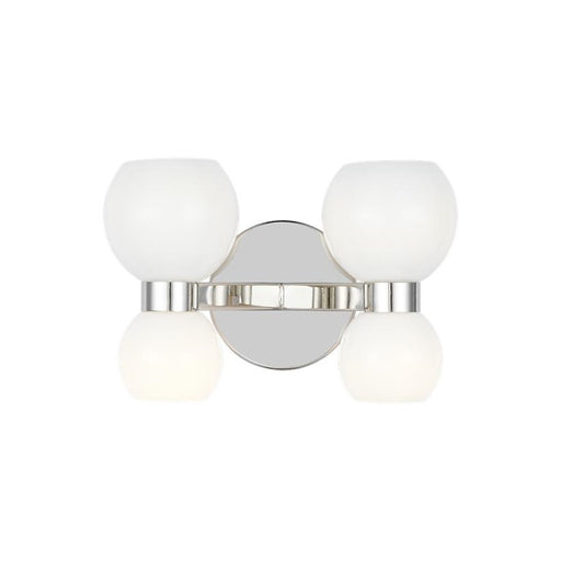 Visual Comfort Studio Londyn 4-Lt Double Sconce, Nickel/Milk White - KSW1034PNMG