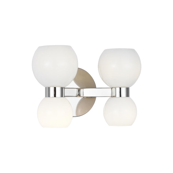 Visual Comfort Studio Londyn 4-Lt Double Sconce, Nickel/Milk White