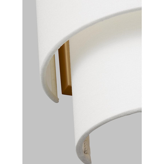 Visual Comfort Studio Sawyer 2-Lt Sconce, Burnished/White Linen