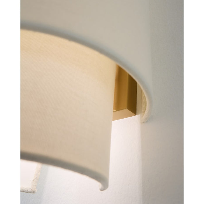 Visual Comfort Studio Sawyer 2-Lt Sconce, Burnished/White Linen