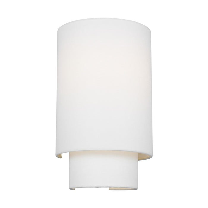 Visual Comfort Studio Sawyer 2-Lt Sconce, Pol Nickel/White Linen