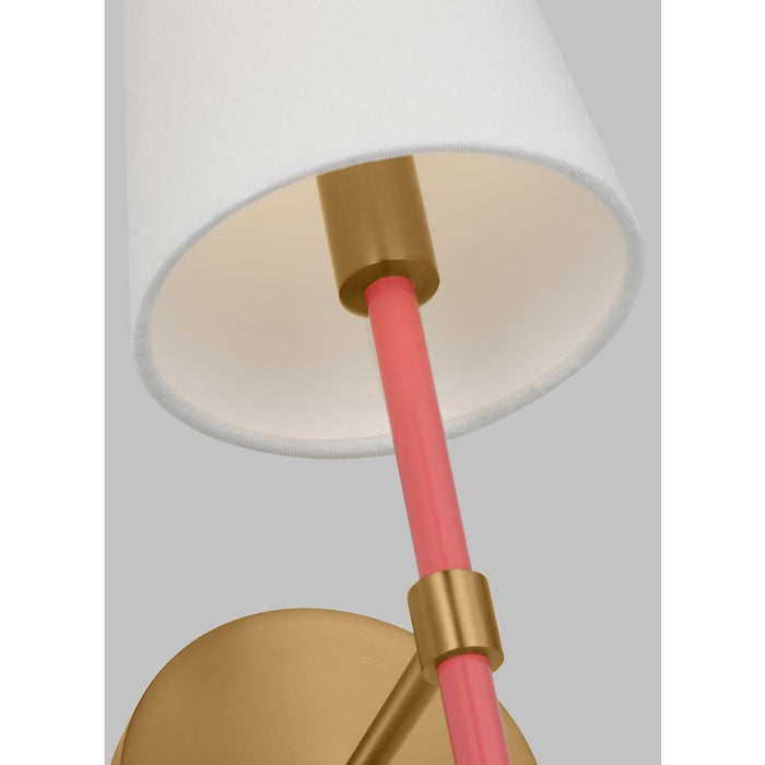 Visual Comfort Studio CRL Monroe 1-Lt SM Single Sconce, BS/WH