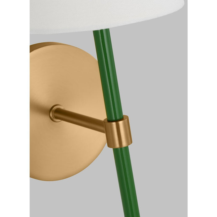 Visual Comfort Studio GRN Monroe 1-Lt SM Single Sconce, BS/WH