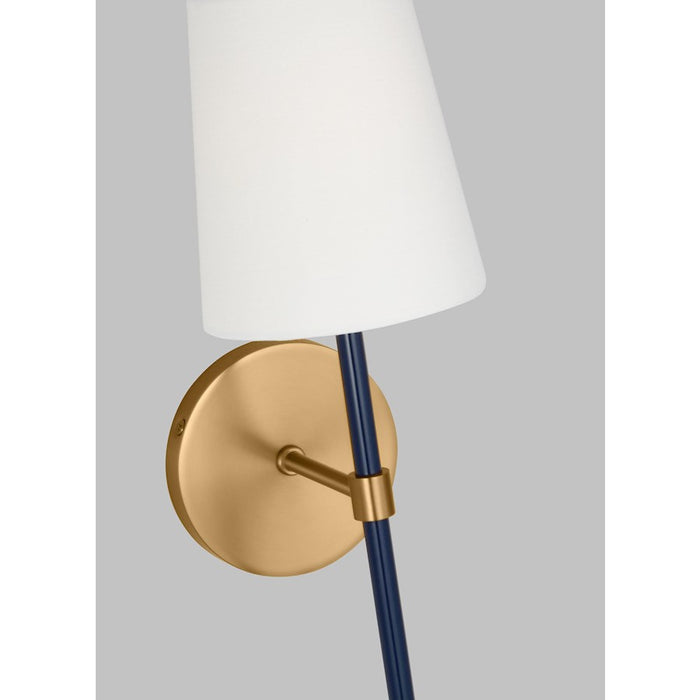 Visual Comfort Studio NVY Monroe 1-Lt SM Single Sconce, BS/WH