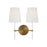 Visual Comfort Studio Monroe 2-Lt Double Sconce, BS/WH Linen - KSW1102BBSGW