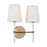 Visual Comfort Studio Monroe 2-Lt Double Sconce, BS/WH Linen