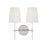 Visual Comfort Studio Monroe 2-Lt Double Sconce, Nickel/WH Linen - KSW1102PNGW