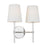 Visual Comfort Studio Monroe 2-Lt Double Sconce, Nickel/WH Linen