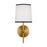 Visual Comfort Studio Ellison 1-Lt Single Sconce, BS/WH/BK Linen - KSW1121BBS