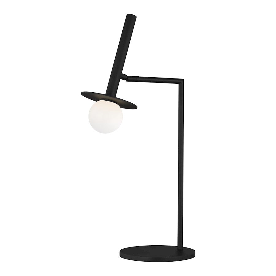 Visual Comfort Studio Nodes 1 Light Table Lamp, Midnight/Milk White - KT1001MBK2