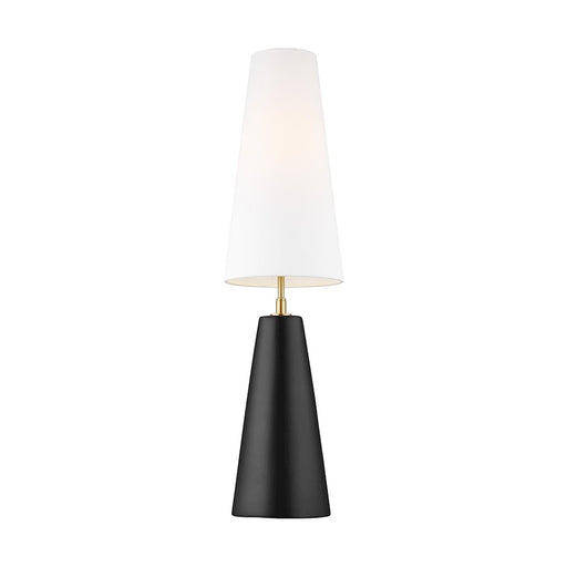 Visual Comfort Studio Lorne 1 Light Table Lamp, Coal/White Linen