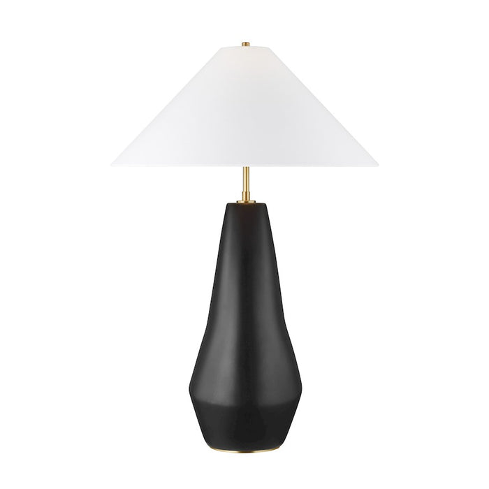 Visual Comfort Studio Contour 1-Lt Tall Table Lamp, Coal/WH Linen - KT1231COL1