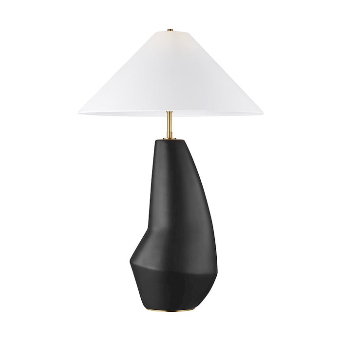 Visual Comfort Studio Contour 1-Lt Tall Table Lamp, Coal/WH Linen