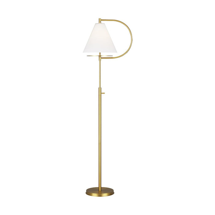 Visual Comfort Studio Gesture 1-Lt Floor Lamp, Burnished/Milk - KT1251BBS1