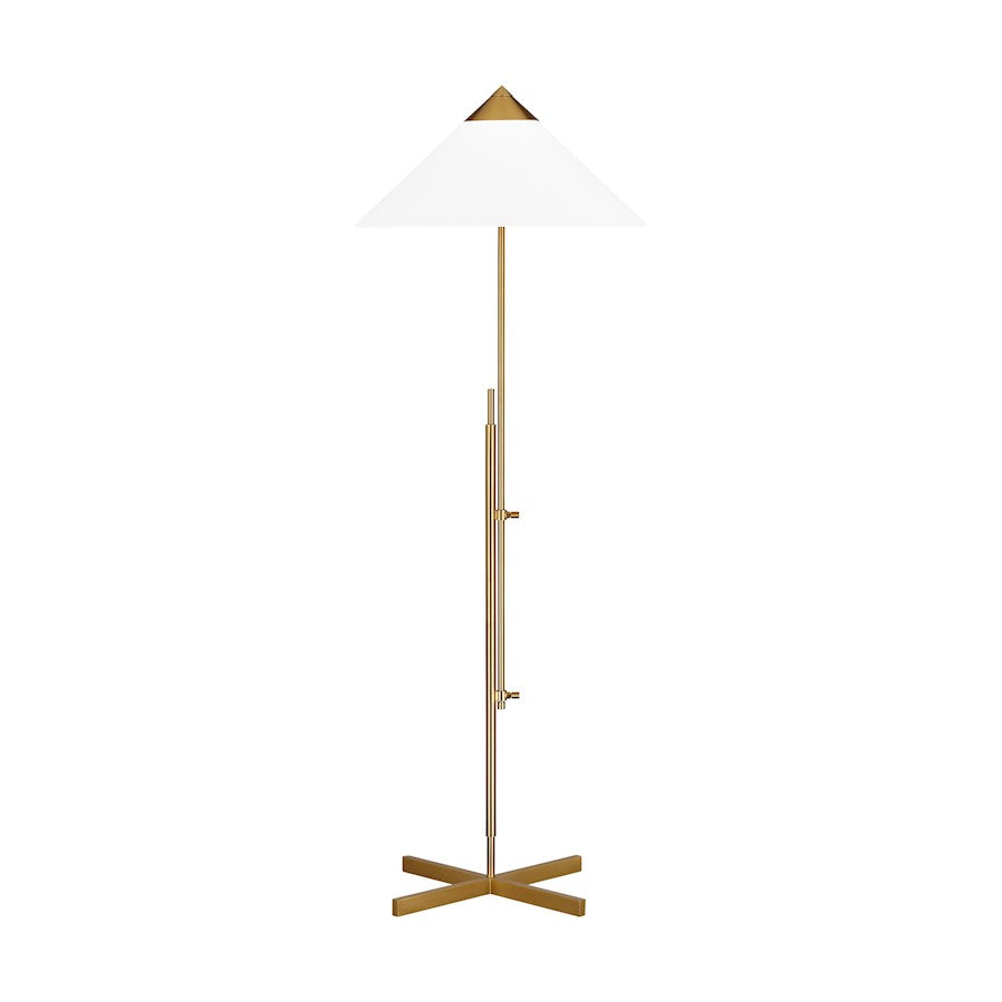 Visual Comfort Studio Franklin 1-Lt Floor Lamp, Brass/White Linen - KT1291BBS1