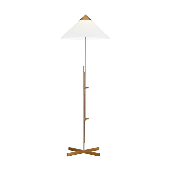 Visual Comfort Studio Franklin 1-Lt Floor Lamp, Brass/White Linen