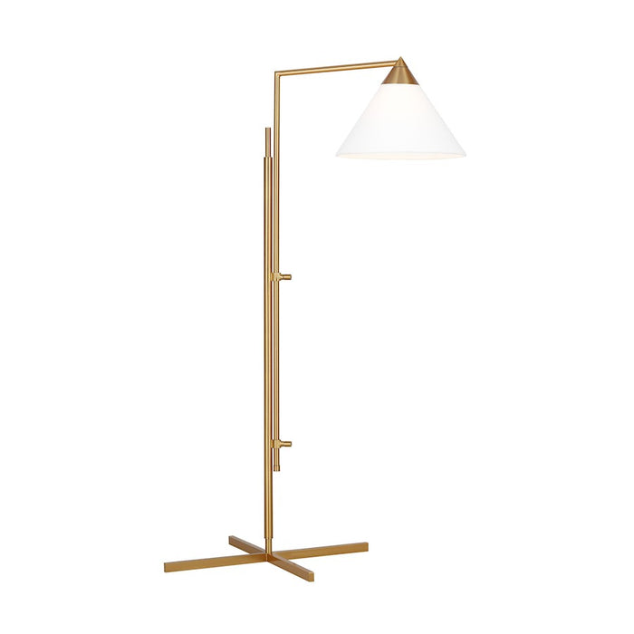 Visual Comfort Studio Franklin 1-Lt Task Floor Lamp, BS/WH Linen