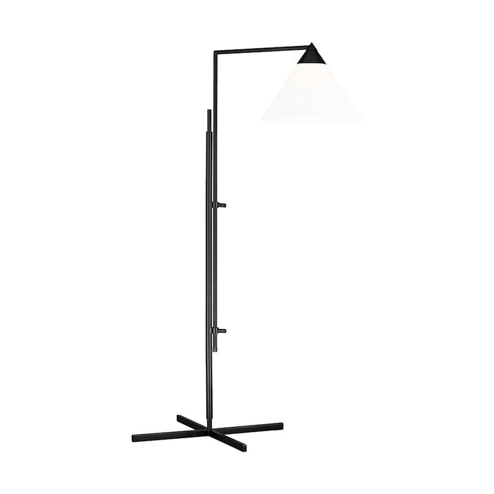 Visual Comfort Studio Franklin 1-Lt Floor Lamp, Deep Bronze/White