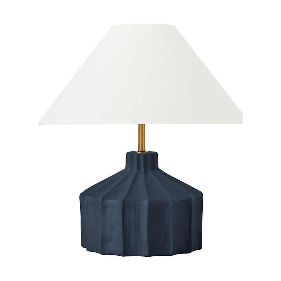 Visual Comfort Studio Veneto 1 Light Med Table Lamp, Blue/White - KT1321MMBW1