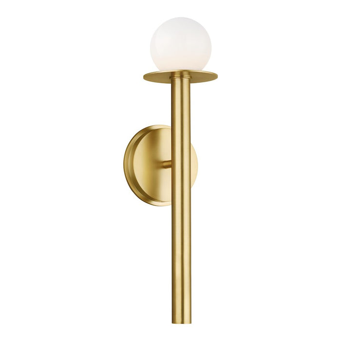 Visual Comfort Studio Nodes 1-Lt Sconce, Burnished Brass/Milk White