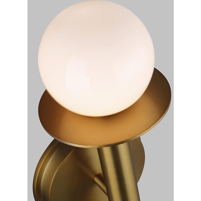 Visual Comfort Studio Nodes 1-Lt Sconce, Burnished Brass/Milk White