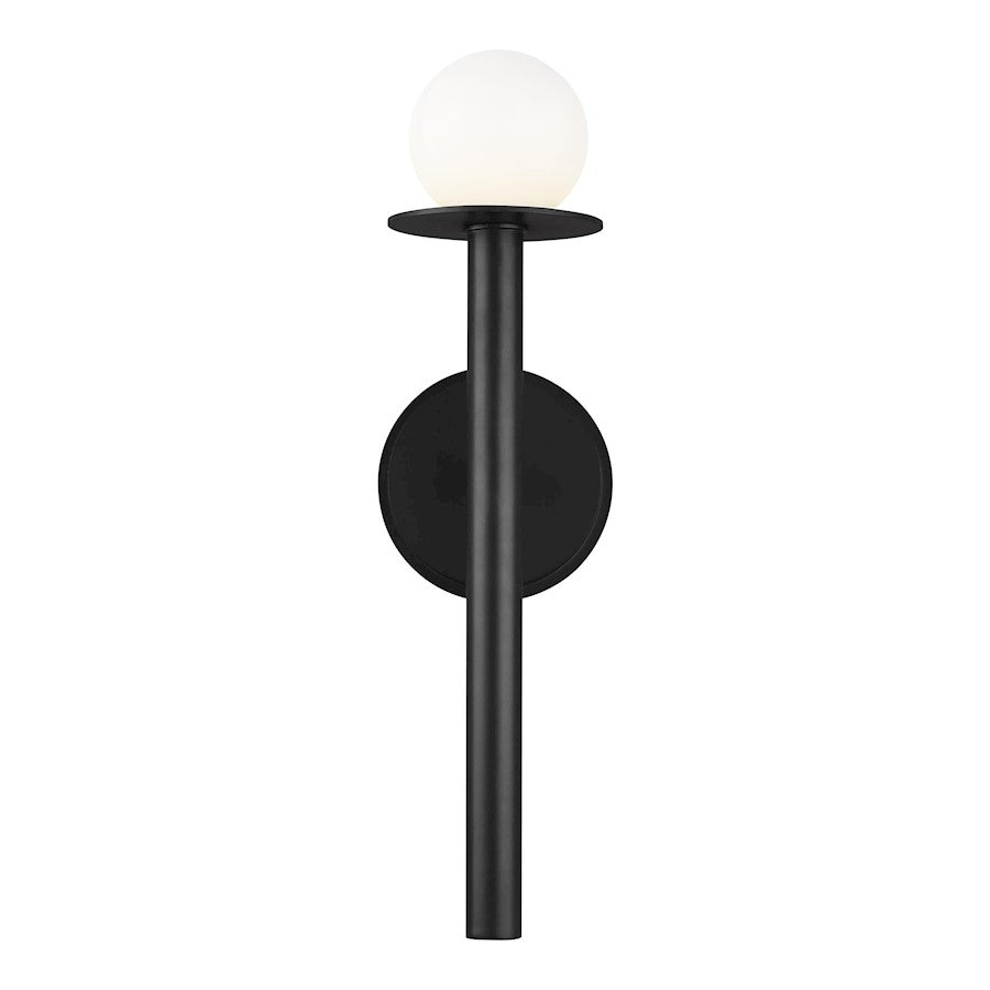 Visual Comfort Studio Nodes 1 Light Sconce, Midnight/Milk White - KW1001MBK